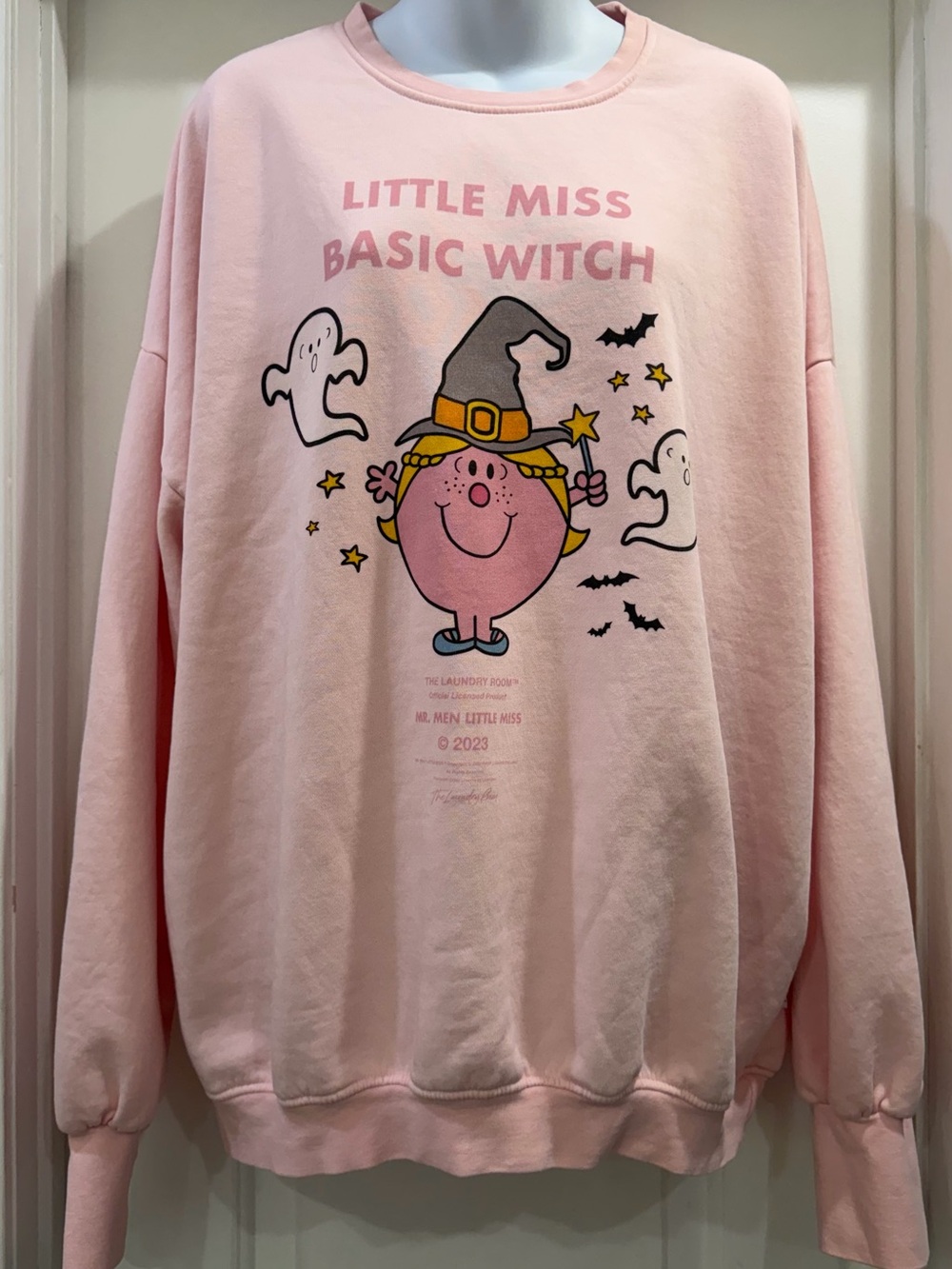 The Laundry Room Pink "Little Miss Basic Witch" Graphic Sweatshirt Size Medium
